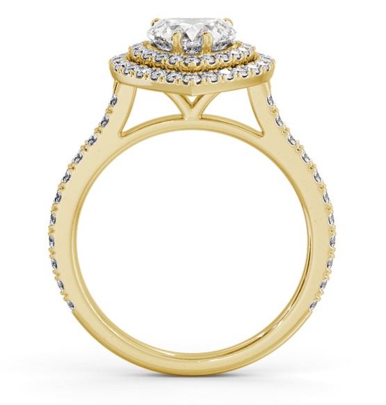 Double Halo Heart Diamond Engagement Ring 9K Yellow Gold ENHE17_YG_THUMB1 