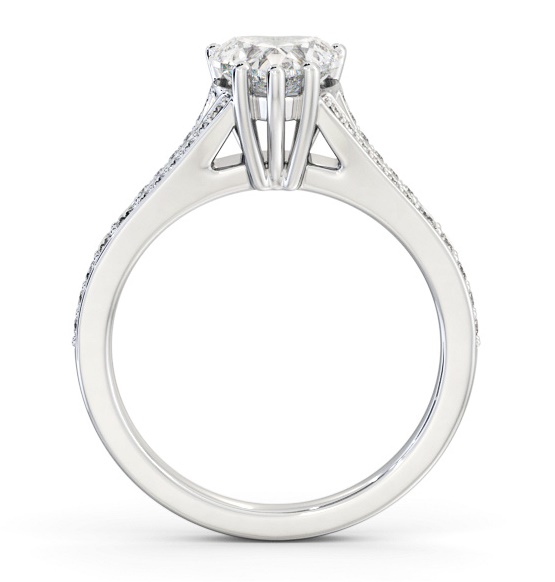 Heart Diamond Split Channel Engagement Ring 18K White Gold Solitaire with Channel Set Side Stones ENHE17S_WG_THUMB1 