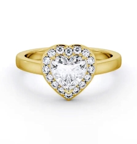 Halo Heart Diamond Engagement Ring 9K Yellow Gold ENHE18_YG_THUMB1