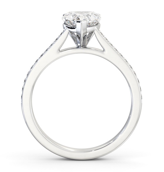 Heart Diamond 3 Prong Engagement Ring 18K White Gold Solitaire ENHE18S_WG_THUMB1 
