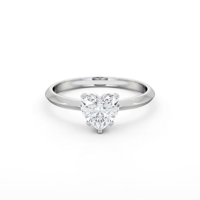 Heart Diamond Engagement Ring 18K White Gold Solitaire - Emmilyn ENHE19_WG_HAND