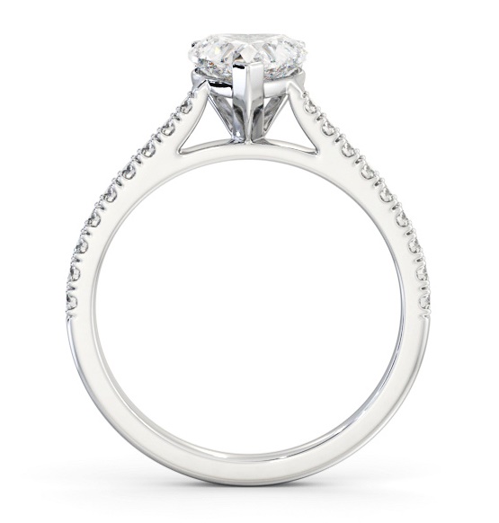 Heart Diamond 3 Prong Engagement Ring 18K White Gold Solitaire ENHE19S_WG_THUMB1 