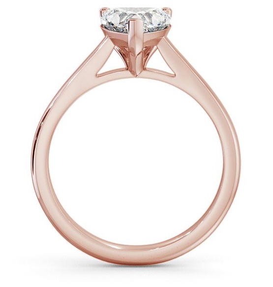 Heart Diamond Cathedral 3 Prong Engagement Ring 18K Rose Gold Solitaire ENHE1_RG_THUMB1