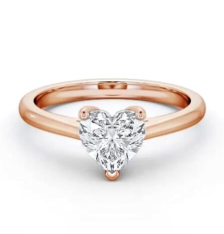Heart Diamond Cathedral 3 Prong Engagement Ring 9K Rose Gold Solitaire ENHE1_RG_THUMB2 