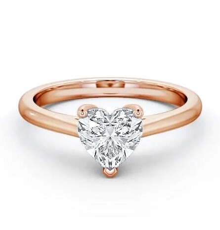 Heart Diamond Cathedral 3 Prong Ring 18K Rose Gold Solitaire ENHE1_RG_THUMB1
