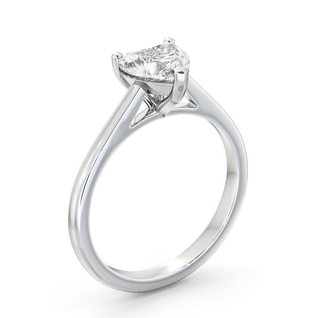Heart Diamond Engagement Ring 9K White Gold Solitaire - Abbie ENHE1_WG_HAND