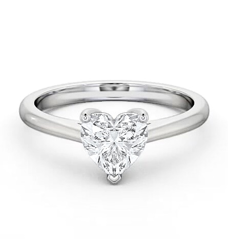 Heart Diamond Cathedral 3 Prong Ring 18K White Gold Solitaire ENHE1_WG_THUMB2 