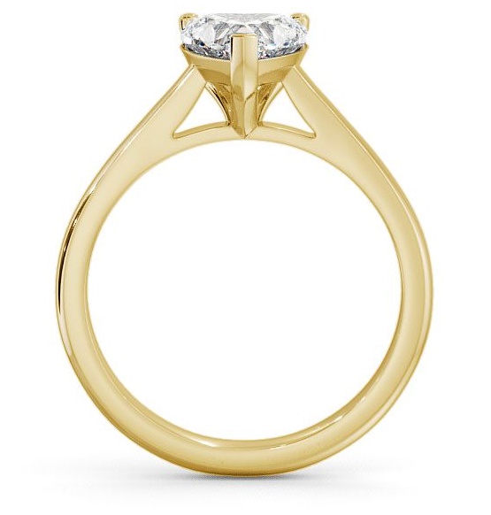 Heart Diamond Cathedral 3 Prong Engagement Ring 9K Yellow Gold Solitaire ENHE1_YG_THUMB1