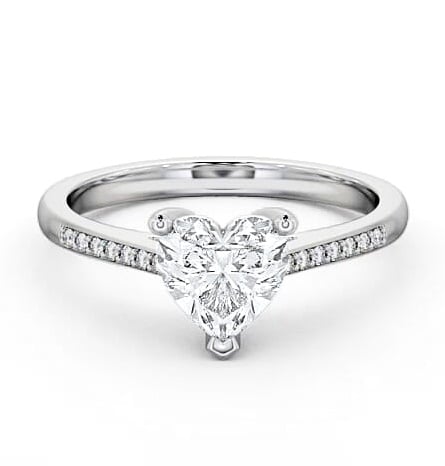 Heart Diamond Classic 3 Prong Engagement Ring Palladium Solitaire ENHE1S_WG_THUMB2 