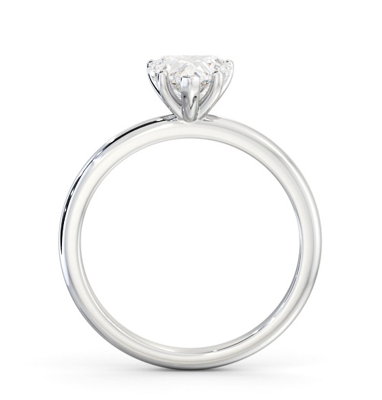 Heart Diamond Sleek 5 Prong Engagement Ring 9K White Gold Solitaire ENHE20_WG_THUMB1