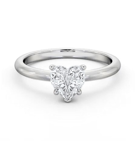 Heart Diamond Sleek 5 Prong Engagement Ring 9K White Gold Solitaire ENHE20_WG_THUMB2 
