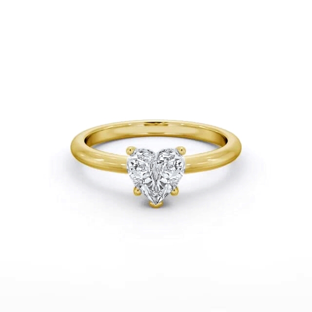 Heart Diamond Engagement Ring 18K Yellow Gold Solitaire - Vienna ENHE20_YG_HAND