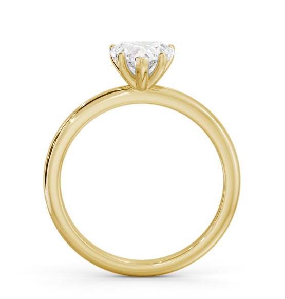Heart Diamond Sleek 5 Prong Engagement Ring 9K Yellow Gold Solitaire ENHE20_YG_THUMB1 
