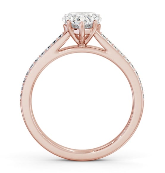 Heart Diamond 5 Prong Engagement Ring 18K Rose Gold Solitaire ENHE20S_RG_THUMB1 