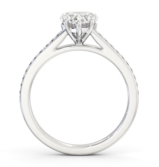 Heart Diamond 5 Prong Engagement Ring 18K White Gold Solitaire ENHE20S_WG_THUMB1 