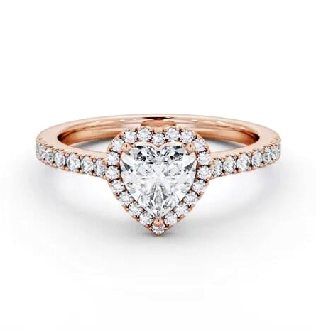 Halo Heart Diamond Classic Engagement Ring 18K Rose Gold ENHE21_RG_THUMB1