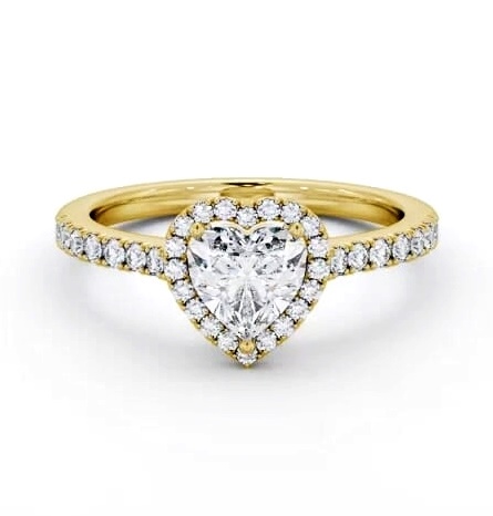 Halo Heart Diamond Classic Engagement Ring 18K Yellow Gold ENHE21_YG_THUMB1