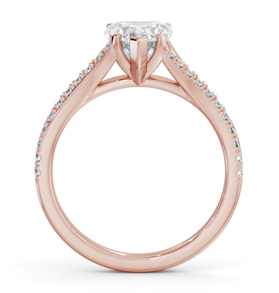 Heart Ring 18K Rose Gold Solitaire with Offset Side Stones ENHE21S_RG_THUMB1 