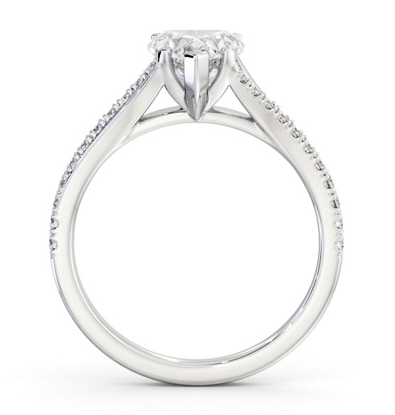 Heart Ring 18K White Gold Solitaire with Offset Side Stones ENHE21S_WG_THUMB1 