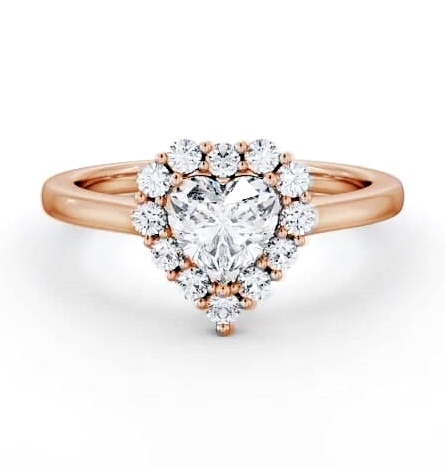 Halo Heart Diamond Elegant Style Engagement Ring 9K Rose Gold ENHE22_RG_THUMB1
