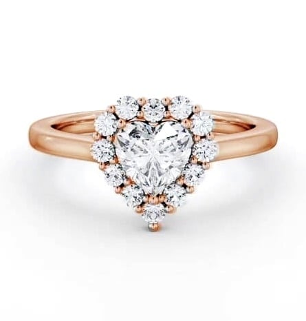 Halo Heart Diamond Elegant Style Engagement Ring 18K Rose Gold ENHE22_RG_THUMB2 