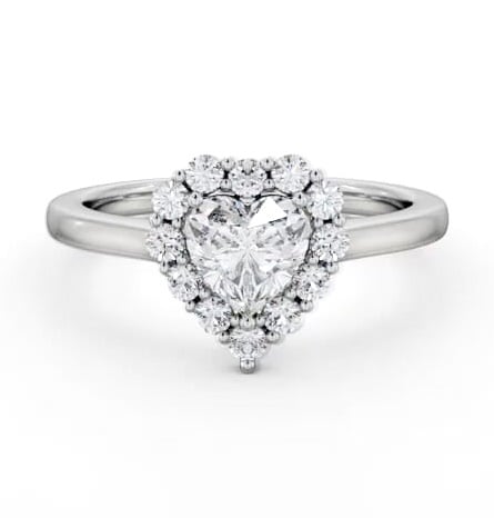 Halo Heart Diamond Elegant Style Engagement Ring Platinum ENHE22_WG_THUMB2 