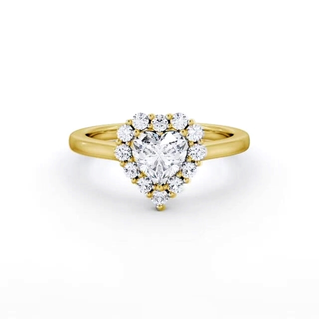 Halo Heart Diamond Engagement Ring 18K Yellow Gold - Levine ENHE22_YG_HAND