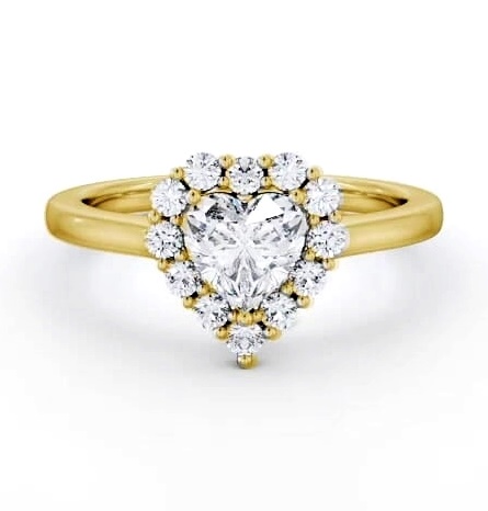 Halo Heart Diamond Elegant Style Engagement Ring 18K Yellow Gold ENHE22_YG_THUMB2 