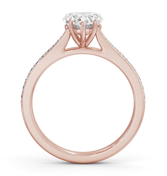 Heart Diamond Tapered Band Engagement Ring 9K Rose Gold Solitaire ENHE22S_RG_THUMB1 