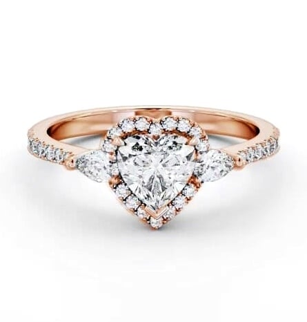 Halo Heart with Pear Diamond Engagement Ring 9K Rose Gold ENHE23_RG_THUMB2 