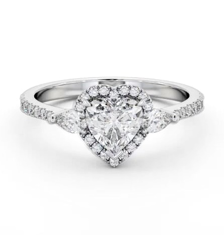 Halo Heart with Pear Diamond Engagement Ring Palladium ENHE23_WG_THUMB2 