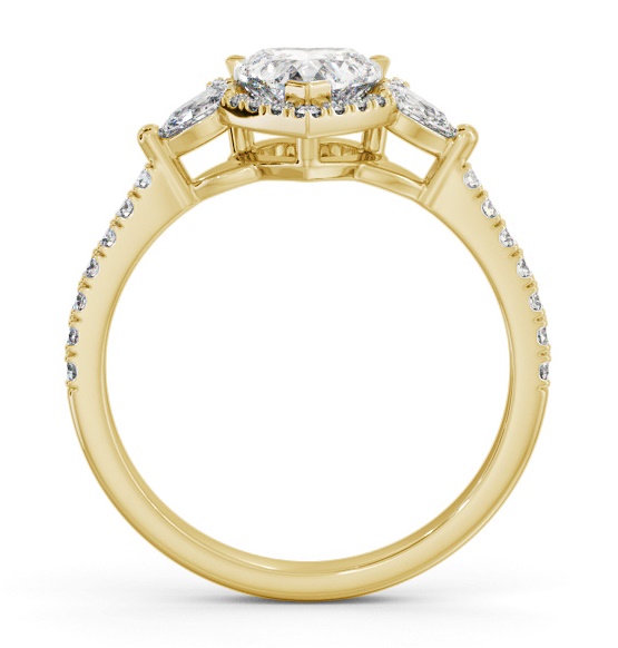 Halo Heart with Pear Diamond Engagement Ring 9K Yellow Gold ENHE23_YG_THUMB1 