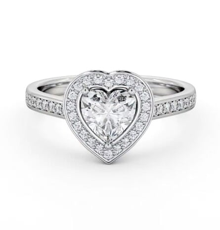 Heart Diamond with A Channel Set Halo Engagement Ring 9K White Gold ENHE25_WG_THUMB2 