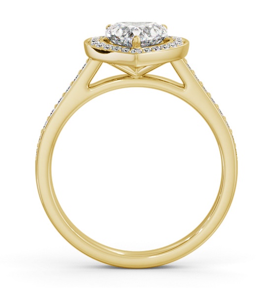 Heart Diamond with A Channel Set Halo Engagement Ring 18K Yellow Gold ENHE25_YG_THUMB1 