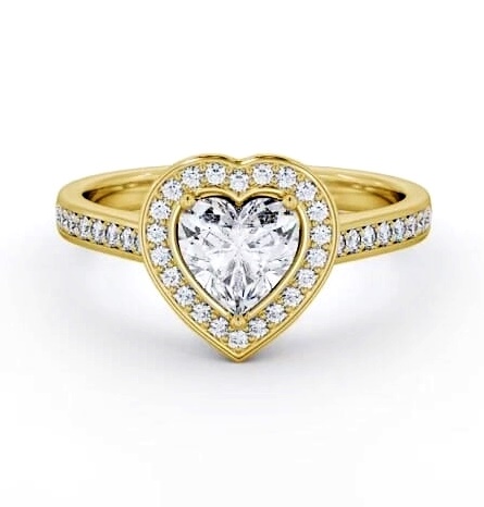 Heart Diamond with A Channel Set Halo Engagement Ring 18K Yellow Gold ENHE25_YG_THUMB2 