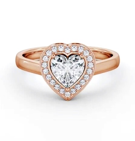 Heart Diamond with A Channel Set Halo Engagement Ring 9K Rose Gold ENHE26_RG_THUMB1