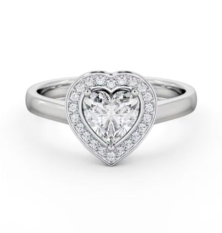 Heart Diamond with A Channel Set Halo Engagement Ring 18K White Gold ENHE26_WG_THUMB2 