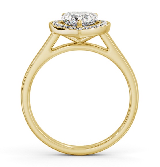 Heart Diamond with A Channel Set Halo Engagement Ring 9K Yellow Gold ENHE26_YG_THUMB1 