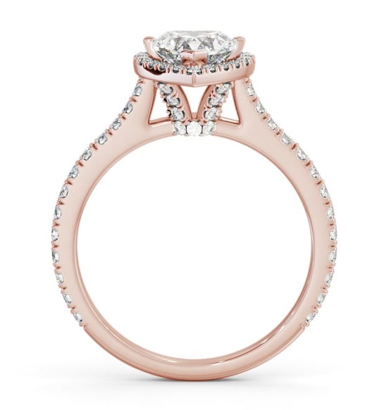 Halo Heart Ring with Diamond Set Supports 9K Rose Gold ENHE27_RG_THUMB1 