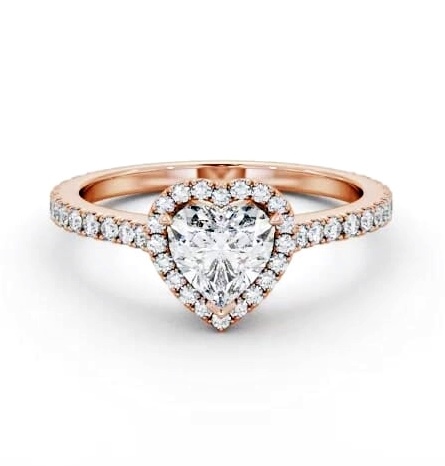 Halo Heart Ring with Diamond Set Supports 9K Rose Gold ENHE27_RG_THUMB1