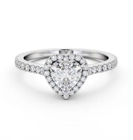 Halo Heart Diamond Engagement Ring with Diamond Set Supports 18K White Gold ENHE27_WG_THUMB2 