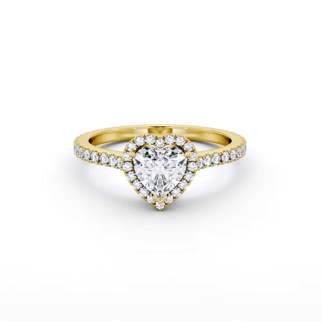 Halo Heart Diamond Engagement Ring 18K Yellow Gold - Haddie ENHE27_YG_HAND