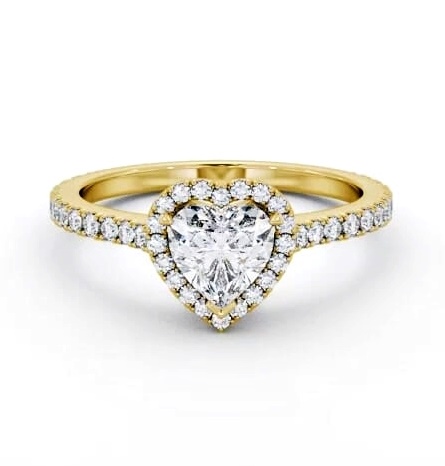 Halo Heart Ring with Diamond Set Supports 9K Yellow Gold ENHE27_YG_THUMB1