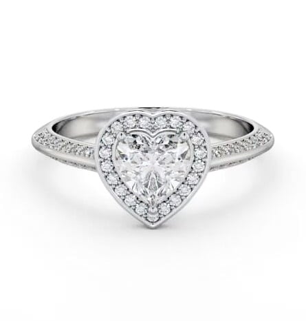Halo Heart Diamond with Knife Edge Band Engagement Ring Platinum ENHE28_WG_THUMB2 