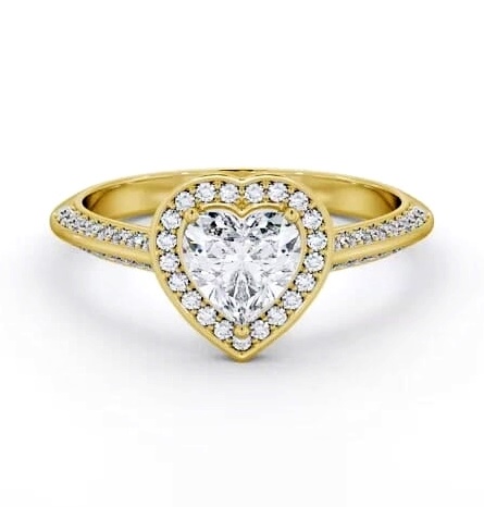 Halo Heart Diamond with Knife Edge Band Ring 18K Yellow Gold ENHE28_YG_THUMB2 