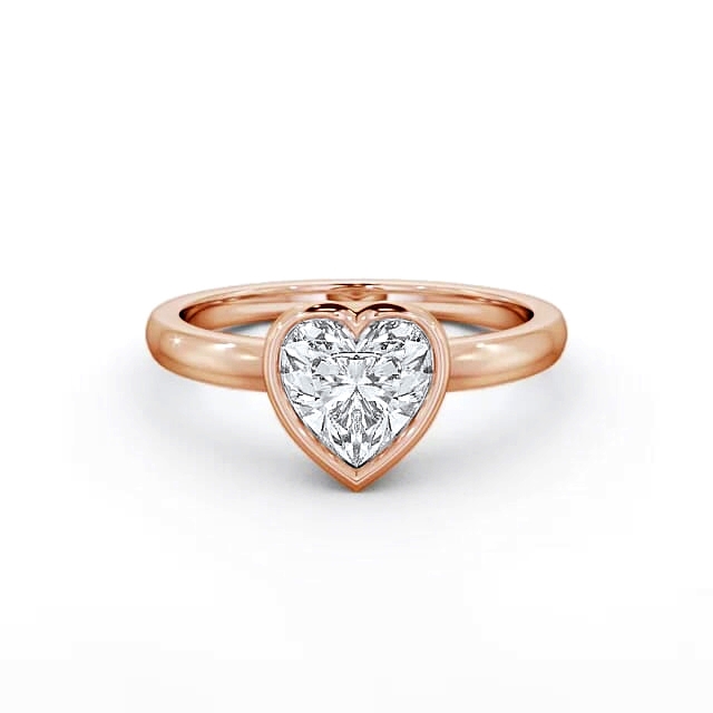 Heart Diamond Engagement Ring 9K Rose Gold Solitaire - Violet ENHE2_RG_HAND