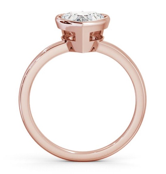Heart Diamond Open Bezel Engagement Ring 18K Rose Gold Solitaire ENHE2_RG_THUMB1