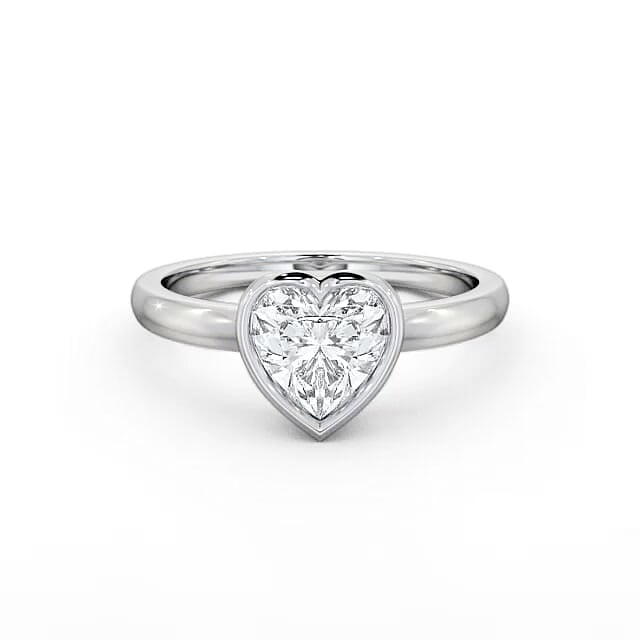 Heart Diamond Engagement Ring Platinum Solitaire - Violet ENHE2_WG_HAND