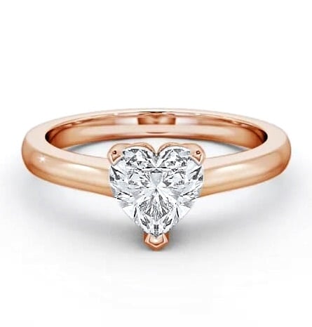 Heart Diamond 3 Prong Engagement Ring 9K Rose Gold Solitaire ENHE3_RG_THUMB2 