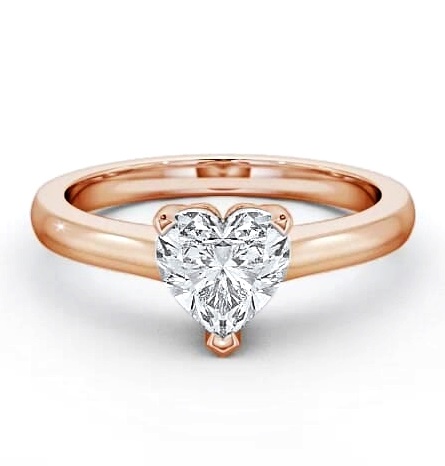 Heart Diamond 3 Prong Engagement Ring 18K Rose Gold Solitaire ENHE3_RG_THUMB2 